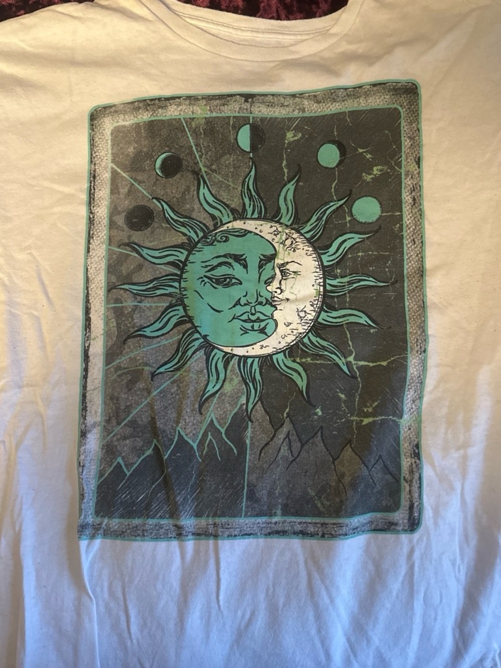 Sun and Moon Wall Art Print - Teal and Black